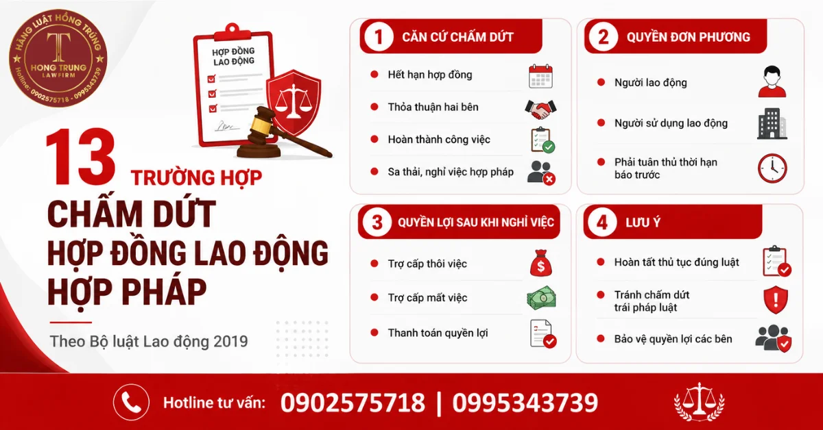13 trường hợp chấm dứt hợp đồng lao động