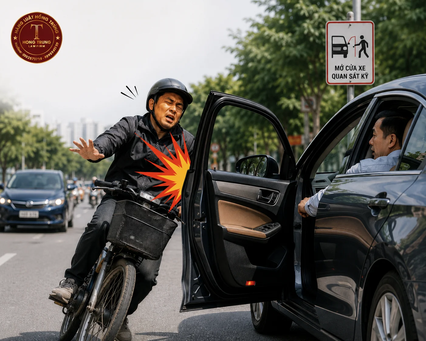 Hành vi mở cửa xe ô tô gây tai nạn giao thông